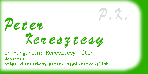 peter keresztesy business card